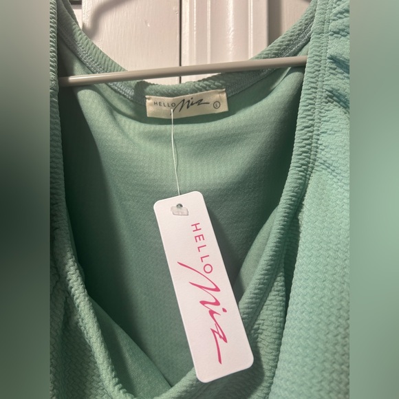 Sage Off the Shoulder Maternity Dress | Size Large | maternity - Picture 2 of 5